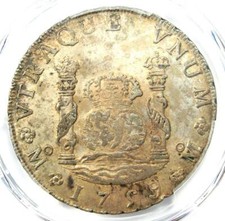 1759-MO Mexico Pillar Dollar 8 Reales Coin (8R) - Certified PCGS AU Details