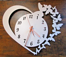 butterfly Wall Clock  white