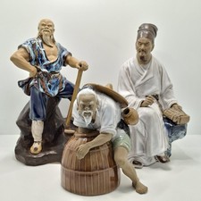 Chinese Mudmen Figurines Collection Large Hand Painted