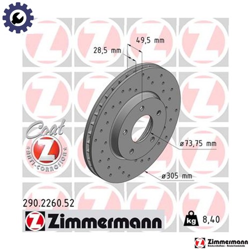 Brake disc 290 2260 for - disc,