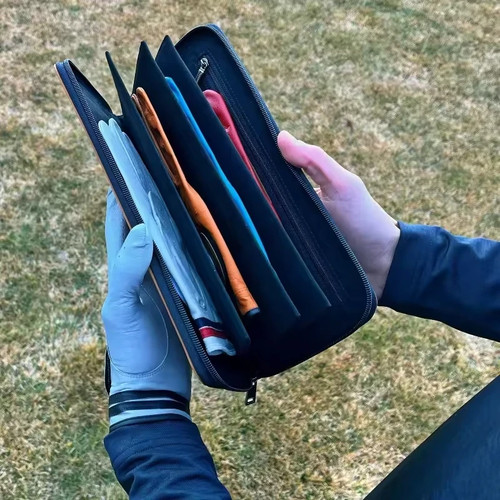 Leather golf glove - leather, wallet