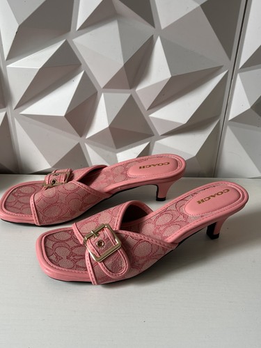 Coach pink mule kitten heels - pink,