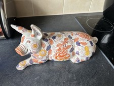 Antique Oriental Ceramic Pig