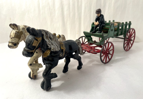 Antique cast iron horse - iron, drawn