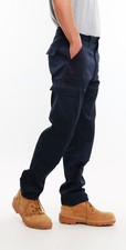 Mens Black or Navy Cargo Work Trousers & Knee Pad Pockets Size 30 to 40 - COMBAT