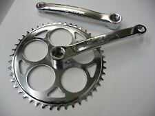 CRANKSET Single Speed Chainset 44t / 46t Chrome Steel Crank Vintage Retro look 