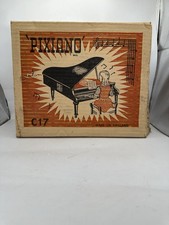 Vintage Pixiano Baby Grand Piano Child Toy Wooden Made In England Blue Original