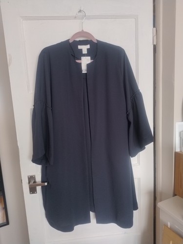 Navy duster coat - h&m, open