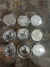 6x 1oz 2017 Silver Britannia,, 1 Canada maple Leaf,, 1 Austrian Philharmonic