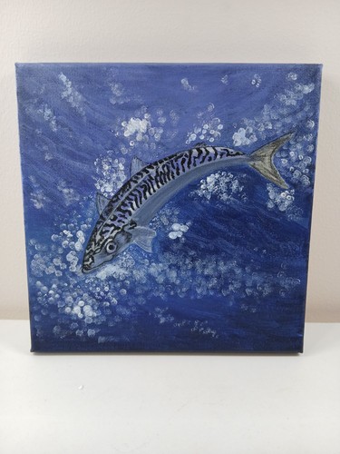 Mackerel acrylic painting - mackerel,