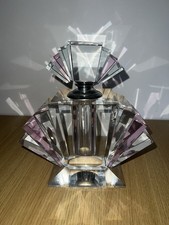 Oversized Art Deco-Style Real Crystal Perfume Bottle, Heavy, Vanity Decor