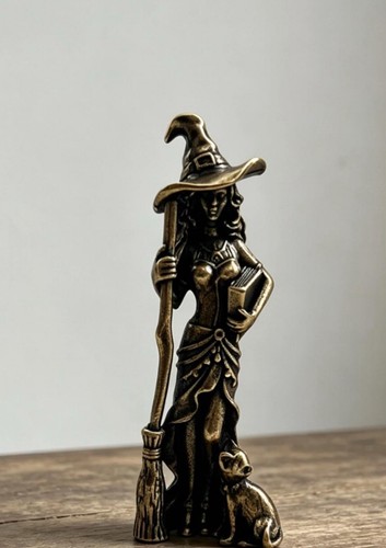 Mini brass witch just - under, 3"