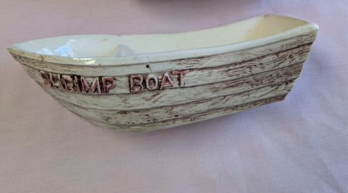 Vintage ceramic shrimp - shrimp, boat