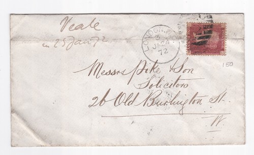 1872 penny red stamp - penny,