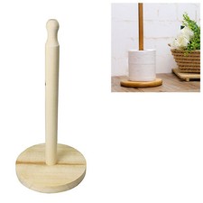Paper Towel Tissue Roll Holder Wooden Kitchen Paper Pole Rack Stand Dispenser