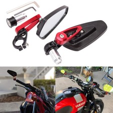 Pair 22MM 7/8'' Motorcycle Motorbike Handle Bar End Rearview Side Wing Mirrors