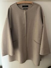 Zara ladies camel/beige cocoon coat size XL 49" unstructured pockets oversized
