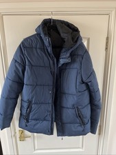 Primark Blue Hooded Puffer Jacket Size L 