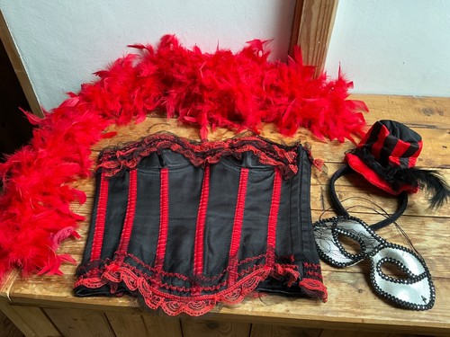 Saloon girl bustier corset red - bustier,