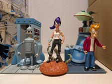 Futurama Moore Action Collectibles Fry Leela Bender Ship Nibbler Full Figure Set