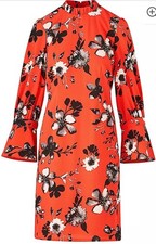 Red Print Floral Dress Size 10