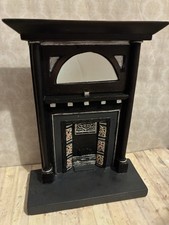 Dolls House 1/12 Scale Miniature Heavy Resin Art Deco Fireplace Surround Hearth