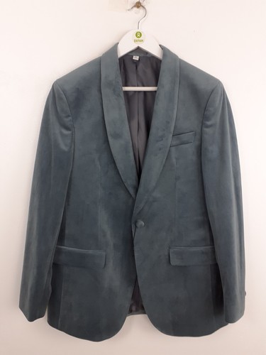 Men blazer pewter velvet - m&s,