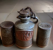 Vintage Vinegar Jar & Salt And