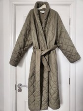 Mango Khaki Quilted Coat Size 14