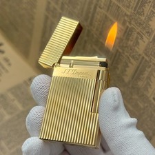 Vertical Stripe Brass Lighter