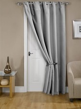 Thermal Blackout Door Curtain Bedroom Woven Eyelet Ring Top Single Panel - Cali