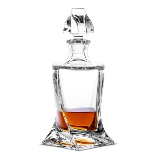 Crystal glass decanter twisted - glass,