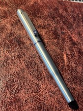 Parker 25 Flighter Fountain Pen Steel/Blue 1989 Fine Nib