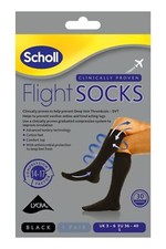 Scholl Flight Socks Black 3-6 Small (1 pair)
