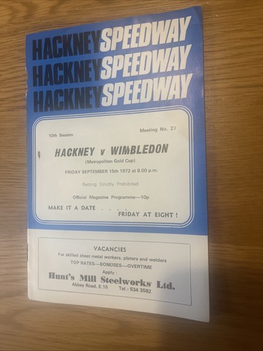 Hackney speedway 1972 - hackney,
