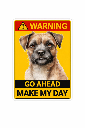 Border terrier warning dog - border,