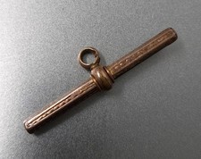 Antique 9ct Rolled Gold Swivel T Bar for Watch Chain / Pendant - Some Damage
