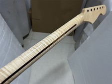 DIY Reverse headstock 22 fret Flame Maple electric guitar neck 25.5inch gloss