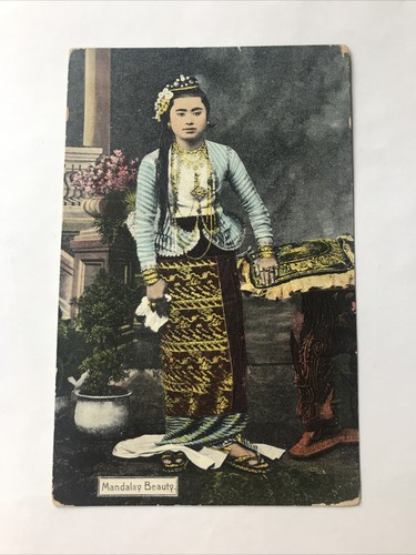 Postcard burma costume posted - burma,