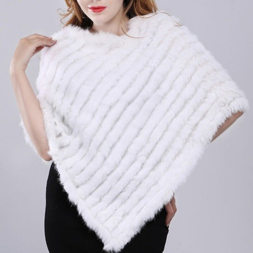 Real rabbit fur poncho - fur, coat