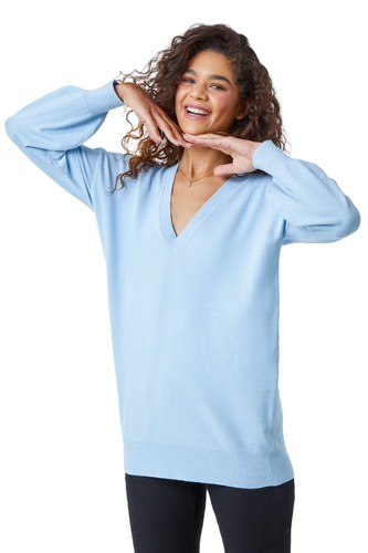 Neck long sleeve jumper - long,