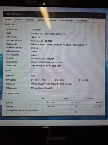 T520 tpc w016 thin client - t520, tpc-w016
