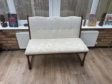 Retro Upholstery Wooden Double/Triple Seater Bench Mid/Late Century
