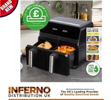 DAEWOO SDA2310 Family 8L Dual Zone Double Drawer Grill Air Fryer 3 Year Warranty