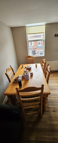 Dining table and - chairs, 6