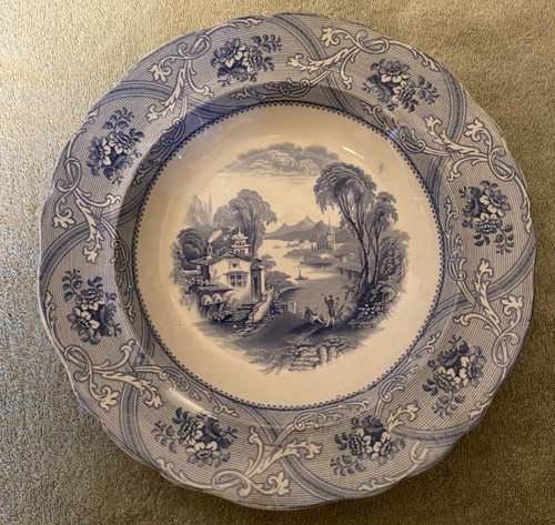 Ironstone china blue white - blue,