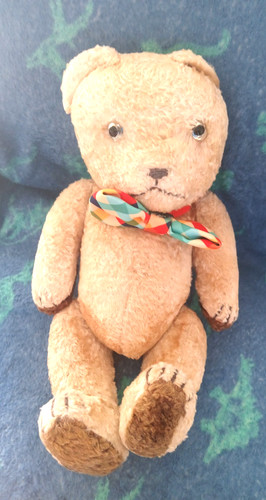 Vintage straw filled teddy - straw,