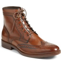 Men Brown Wingtip Brogue Lace