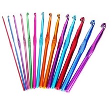 Aluminium Crochet Hooks Set 14 Pcs 2mm to 10mm Craft Knitting Yarn Needles 15cm