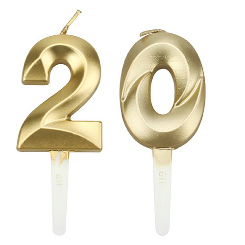 Gold number candle - number, 20